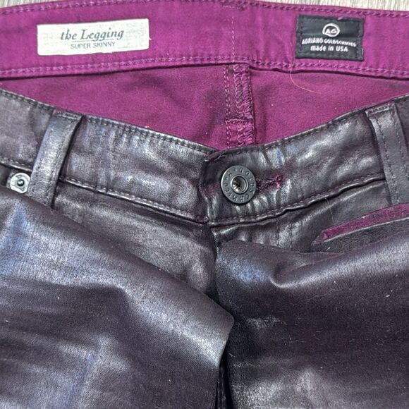 Adriano Goldschmied AG Wine Wax The Legging Ankle Super Skinny Jeans Size 31 🌺 - Picture 4 of 6